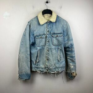 Vintage 70s Key Imperial Sherpa Lined Denim Jacket Size L